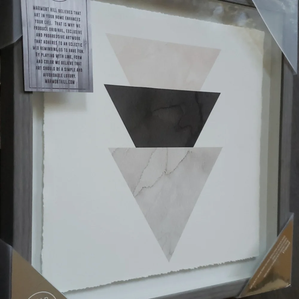 Marmont Hill Triangle Stack Framed Wall Art NWT